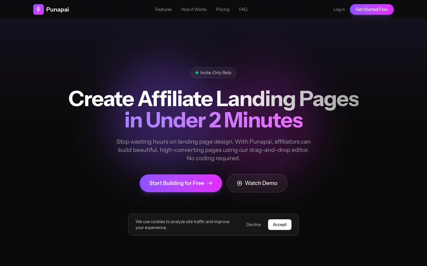 Punapai landing page builder preview